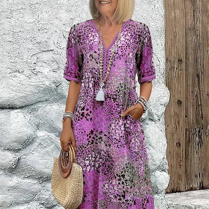 Women’s Abstract Floral Midi Dress