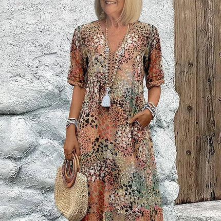 Women’s Abstract Floral Midi Dress