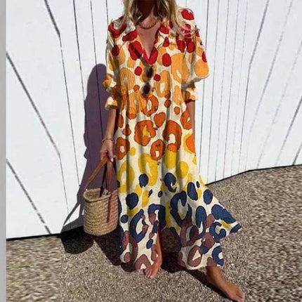 Women’s Abstract Floral Tiered Maxi Dress