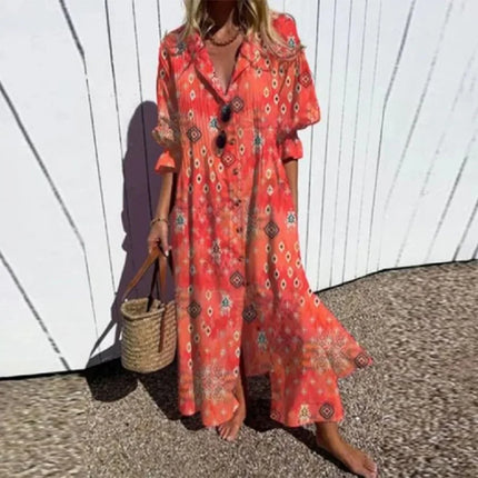 Women’s Abstract Floral Tiered Maxi Dress