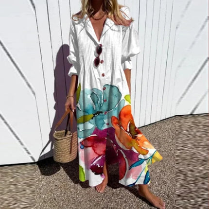 Women’s Abstract Floral Tiered Maxi Dress