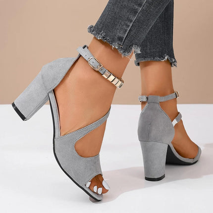Women’s Beaded Ankle Strap Block Heel Sandals