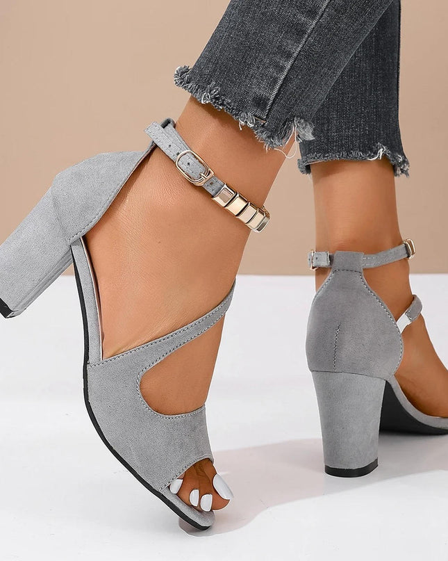 Women’s Beaded Ankle Strap Block Heel Sandals
