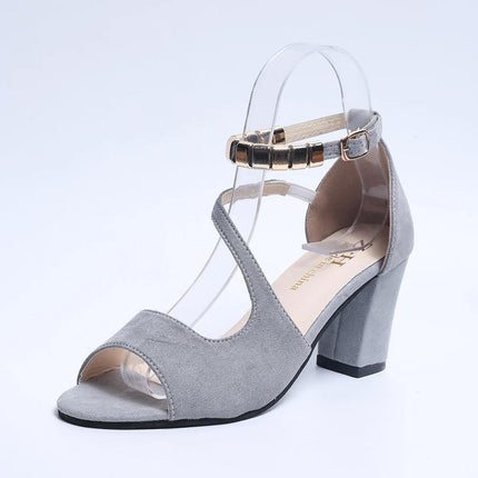 Women’s Beaded Ankle Strap Block Heel Sandals