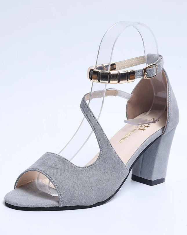 Women’s Beaded Ankle Strap Block Heel Sandals