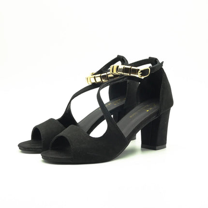 Women’s Beaded Ankle Strap Block Heel Sandals