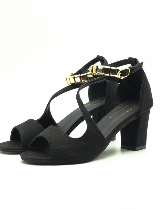 Women’s Beaded Ankle Strap Block Heel Sandals