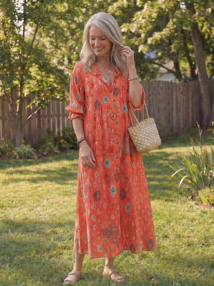 Women’s Bohemian Print Maxi Dress