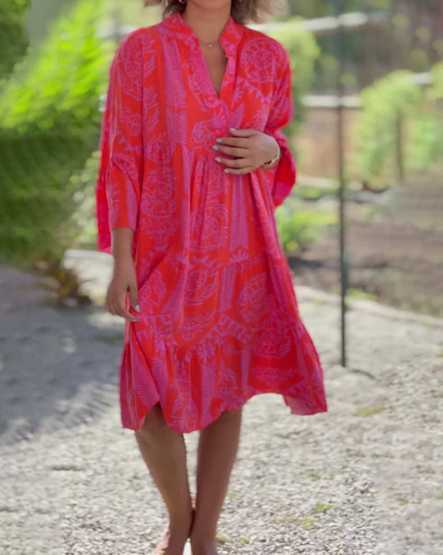 Women’s Boho Print Tunic Dress