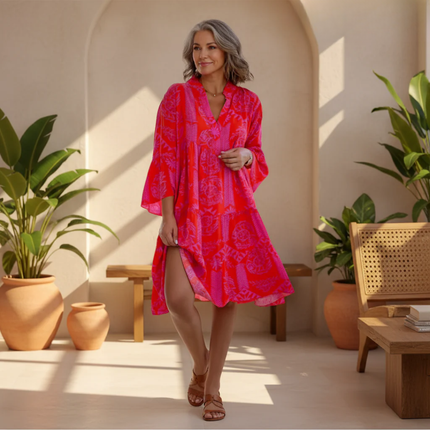 Women’s Boho Print Tunic Dress