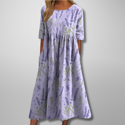 Women’s Botanical Print Empire Maxi Dress