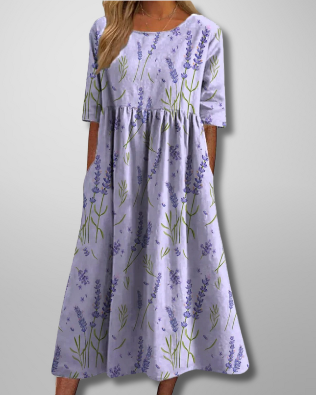 Women’s Botanical Print Empire Maxi Dress