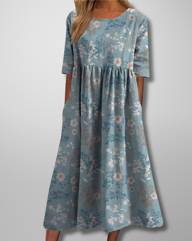 Women’s Botanical Print Empire Maxi Dress