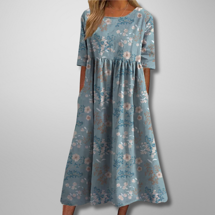 Women’s Botanical Print Empire Maxi Dress