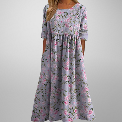 Women’s Botanical Print Empire Maxi Dress