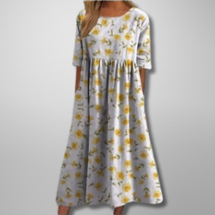 Women’s Botanical Print Empire Maxi Dress