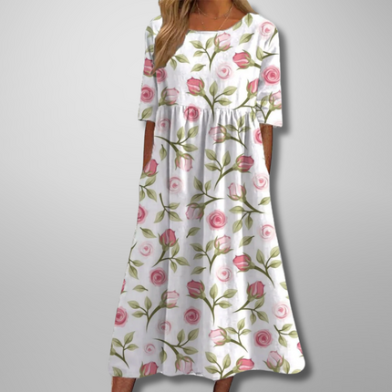 Women’s Botanical Print Empire Maxi Dress