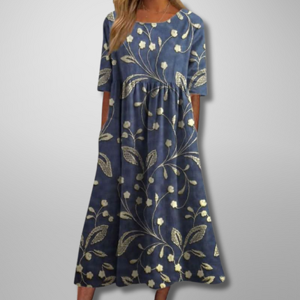 Women’s Botanical Print Empire Maxi Dress