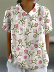 Light pink with floral print / S