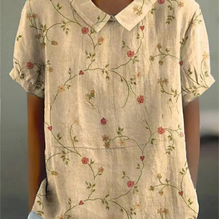 Women’s Botanical Print Peter Pan Collar Blouse