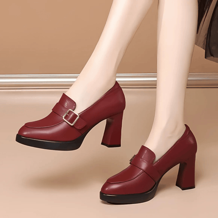 Women’s Buckle Detail Platform Loafer Heels