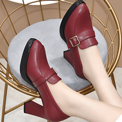 Women’s Buckle Detail Platform Loafer Heels