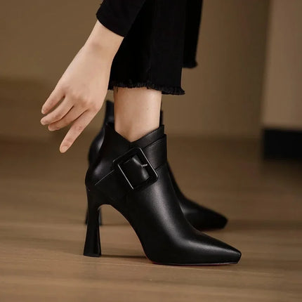 Women’s Buckle Detail Stiletto Ankle Boots