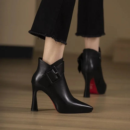 Women’s Buckle Detail Stiletto Ankle Boots