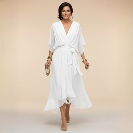 Women’s Chiffon Wrap Midi Dress