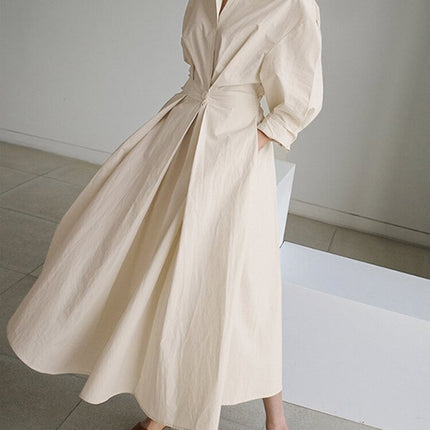 Women’s Collared Wrap Midi Dress
