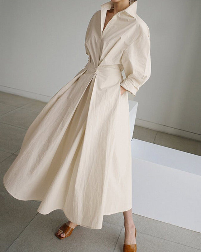 Women’s Collared Wrap Midi Dress