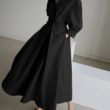 Women’s Collared Wrap Midi Dress