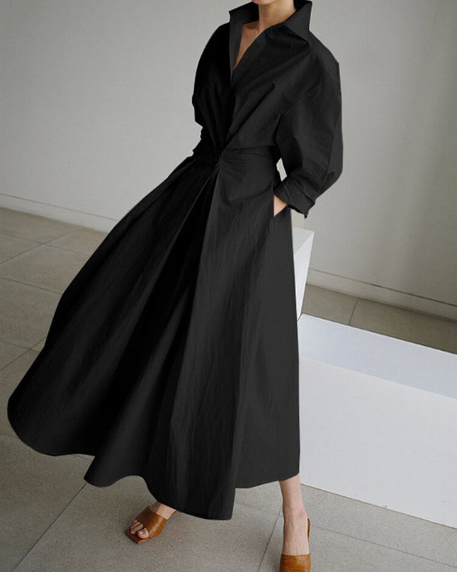 Women’s Collared Wrap Midi Dress