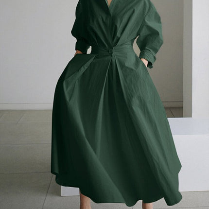 Women’s Collared Wrap Midi Dress