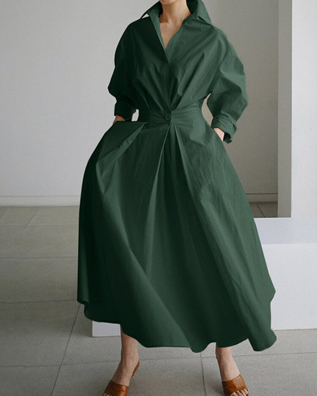 Women’s Collared Wrap Midi Dress