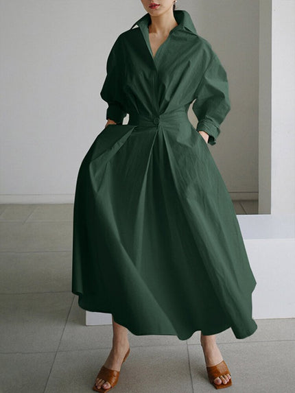 Women’s Collared Wrap Midi Dress