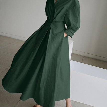 Women’s Collared Wrap Midi Dress