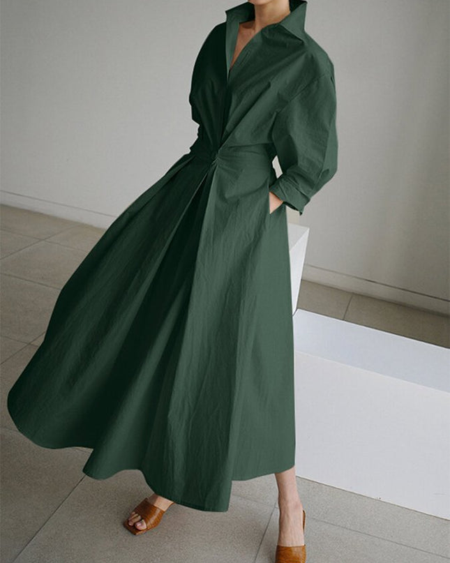 Women’s Collared Wrap Midi Dress