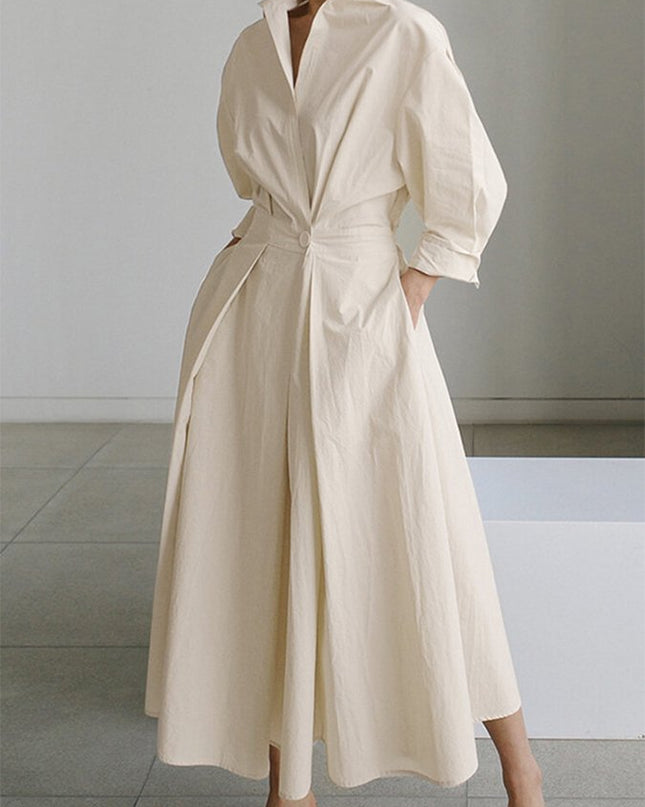 Women’s Collared Wrap Midi Dress