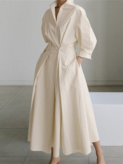 Women’s Collared Wrap Midi Dress