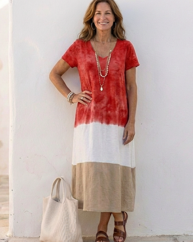 Women’s Color Block Maxi Dress