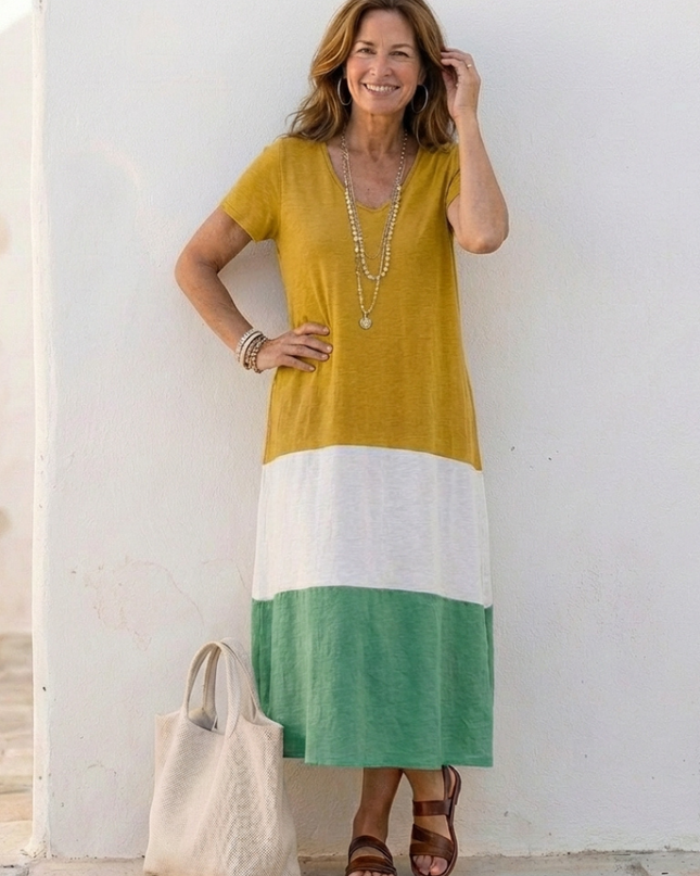 Women’s Color Block Maxi Dress