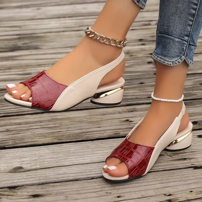 Women’s Contrast Panel Slingback Sandals