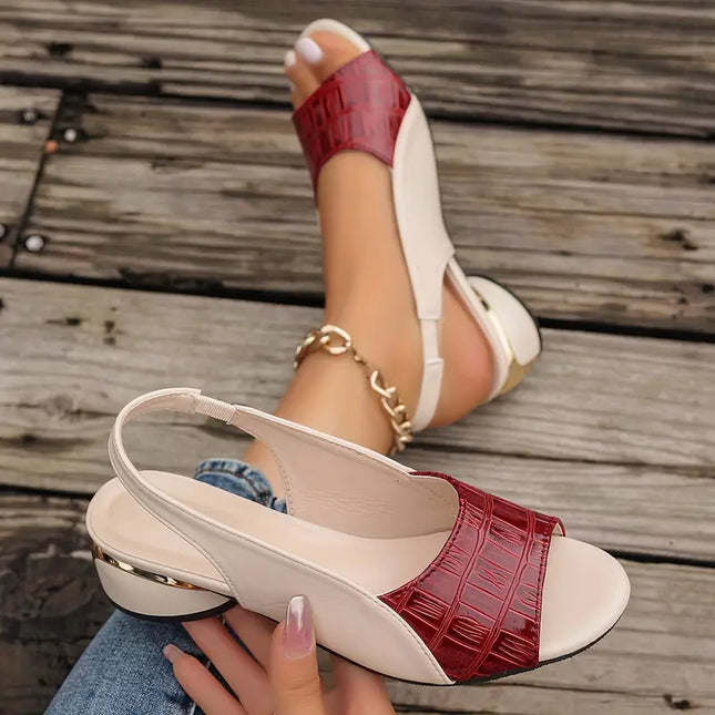 Women’s Contrast Panel Slingback Sandals