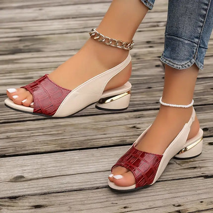 Women’s Contrast Strap Block Heel Sandals