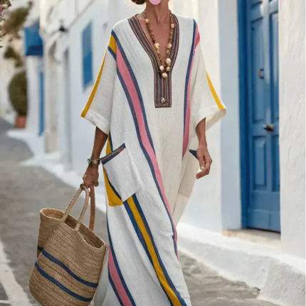 Women’s Contrast Trim Pocket Maxi Dress