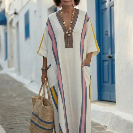 Women’s Contrast Trim Pocket Maxi Dress