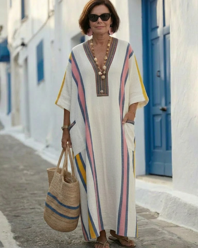 Women’s Contrast Trim Pocket Maxi Dress