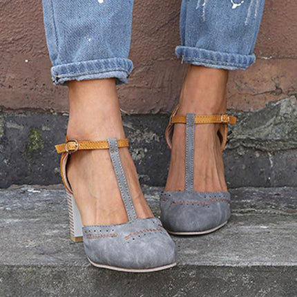 Women’s Contrast Trim T-Strap Shoes