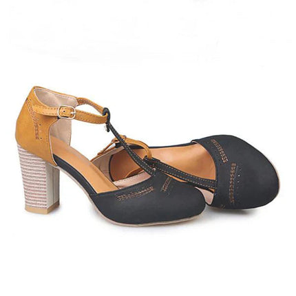 Women’s Contrast Trim T-Strap Shoes